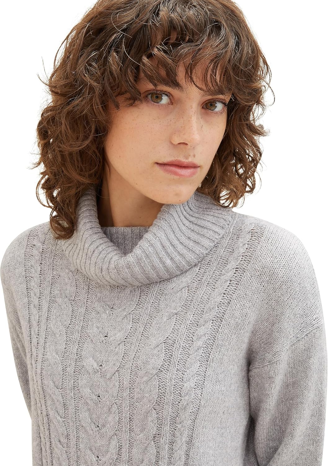 TOM TAILOR Damen 1041157 Pullover (1er Pack) 3XL 21373 - Medium Silver Grey Melange, 3XL 21373 - Med
