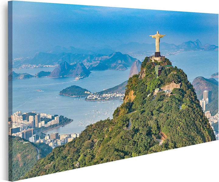 islandburner Bild auf Leinwand Luftaufnahme Von Rio De Janeiro Corcovado Berg Mit Statue Von Christu