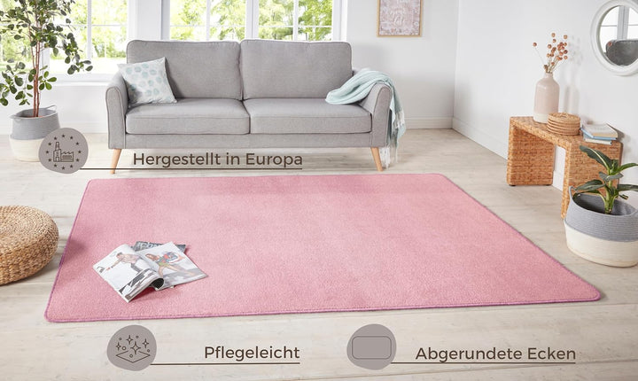 Hanse Home Nasty Läufer – Flauschiger Kurzflor Teppich Einfarbig Unifarben für Esszimmer, Wohnzimmer