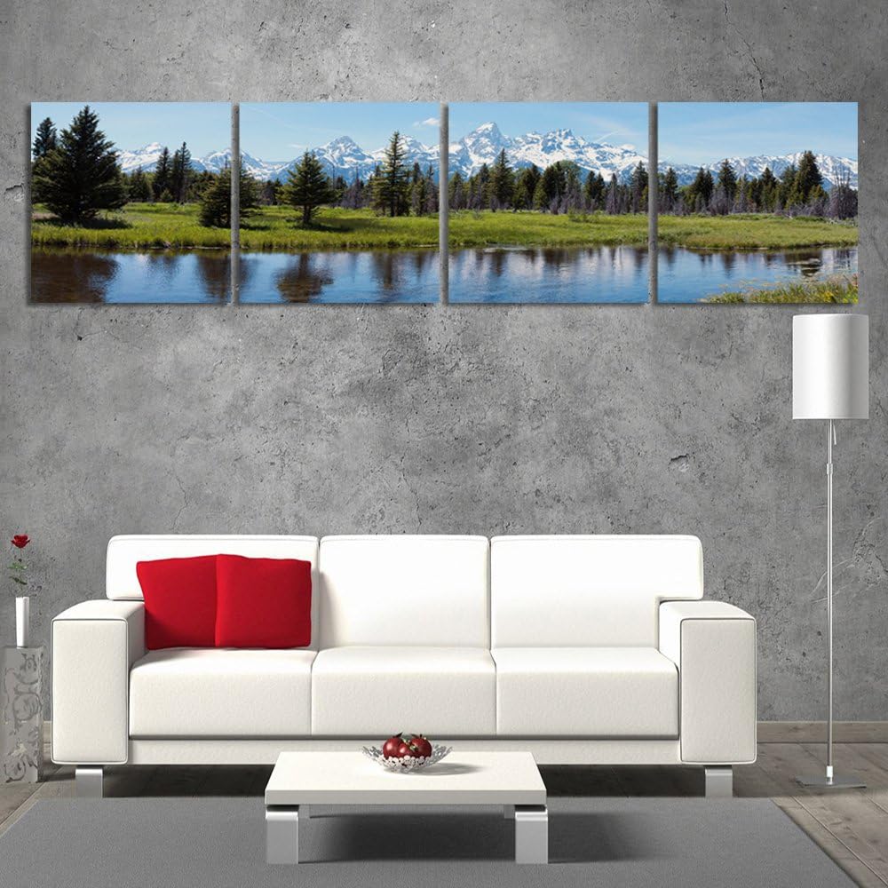 Feeby. Wandbild - 4 Teile - Panoramabild, Deco Bild, gedrucktes Bild, Deco Panel, Bild, 240x60 cm, B