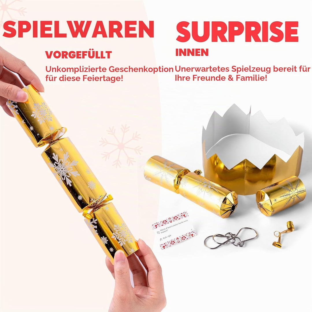 JOYIN 12er-Pack Xmas Geschenk-Tischgeschenke mit goldenem Schneeflocken-Design, ohne Druckknopf, mit