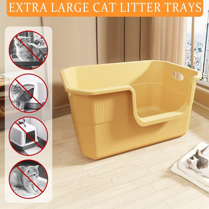 Katzenklo Hoher Rand 50 x 35 x 22cm,Katzentoilette Gross, Katzenklo XXL Ohne Deckel Katzenklo Gross
