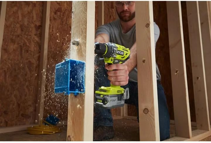 Ryobi Akku-Schlagbohrschrauber (18 V, Schlagbohrfunktion, ohne Akku, Schnellspannbohrfutter, LED-Bel