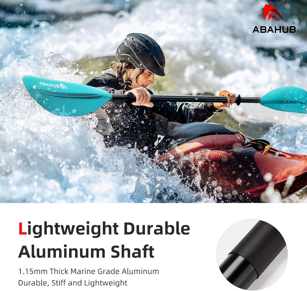 Abahub 218/230/241cm Kajak Paddel Aluminium Doppelpaddel mit Paddelleine für Kajakfahren Ruderboot K