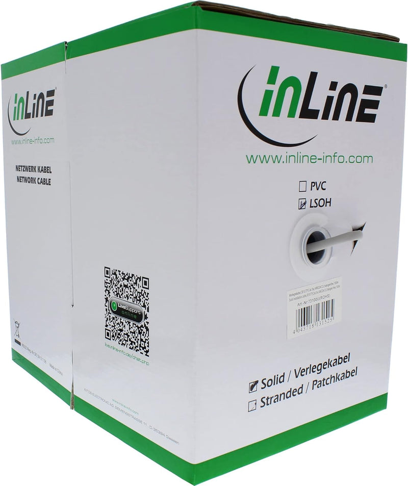 InLine 73050U Verlegekabel, SF/UTP, Cat.5e, AWG24 CU, halogenfrei, 50m