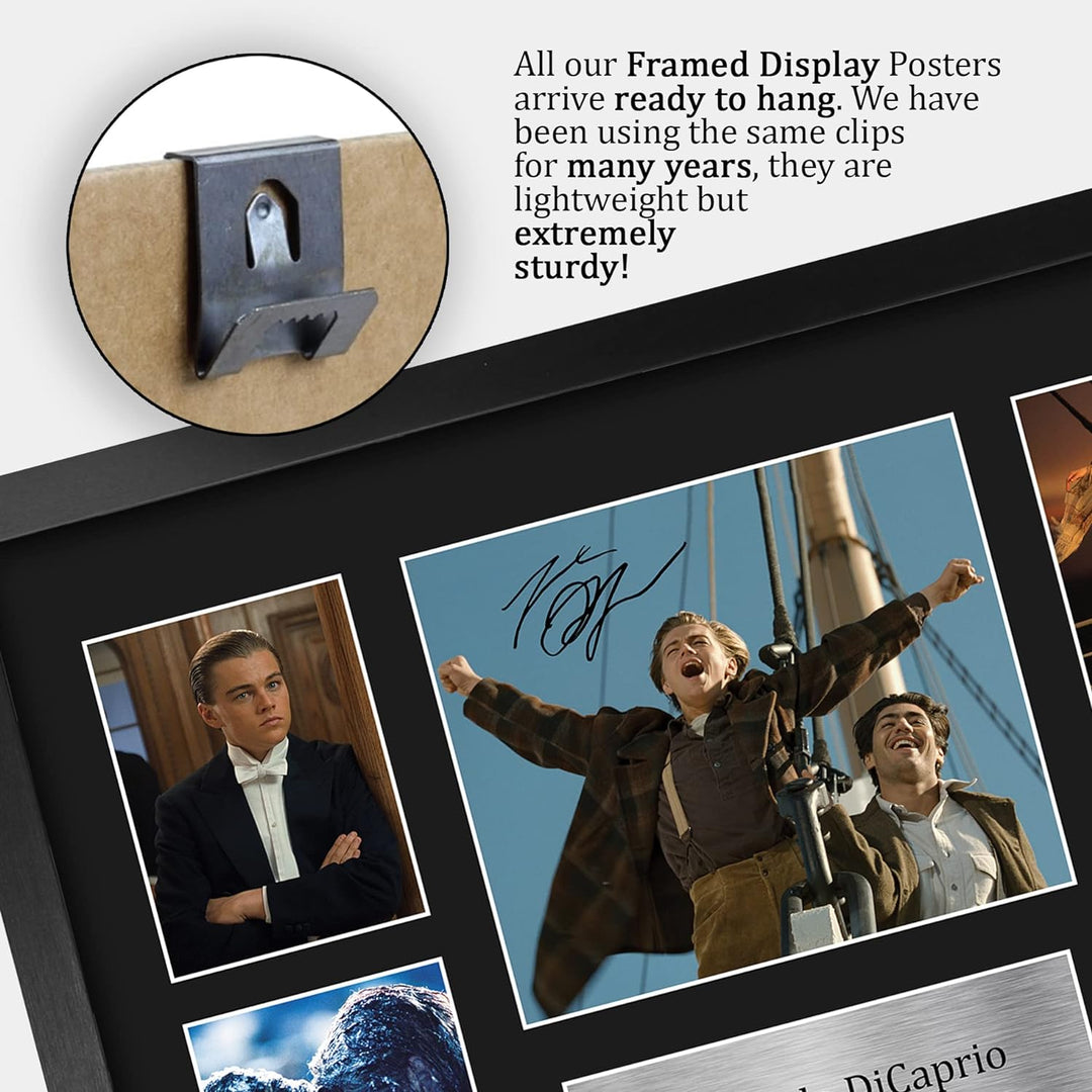 HWC Trading FR A3 Leonardo DiCaprio Titanic Gifts Autogramm Bild für Film-Fans, gerahmt, A3 Leonardo