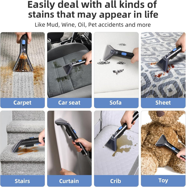 Slevoo Polsterreiniger Gerät 450W Nasssauger, Waschsauger mit Reinigungsmittel Teppichreiniger mit s