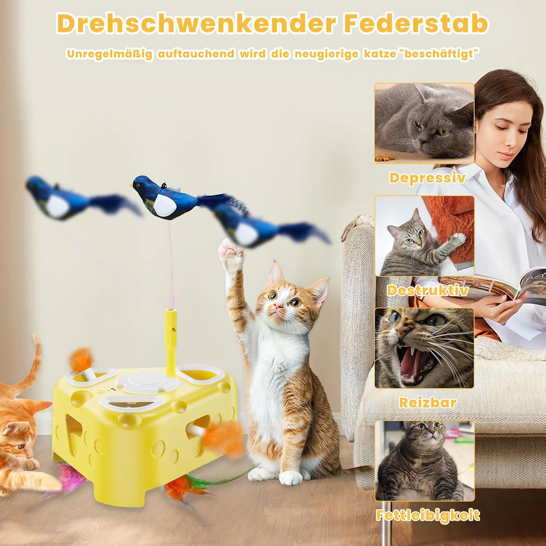 Interaktives Katzenspielzeug Elektrisch Selbstbeschäftigung: Katzen Spielzeug USB Wiederaufladbar Mi