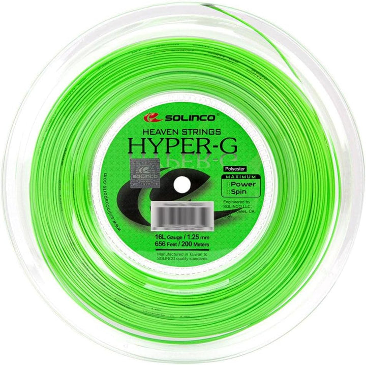 Solinco Hyper-G 200M Grün Tennis Saitenrolle 200m Monofil Grün 1,25, 1,25