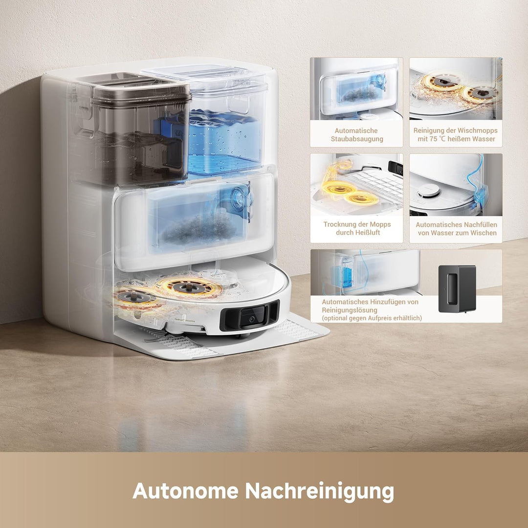 Mova P50 Ultra Saugroboter mit flexiblem Wischmopp, 19.000 Pa Saugkraft, Ecken- und Kantenreinigung,