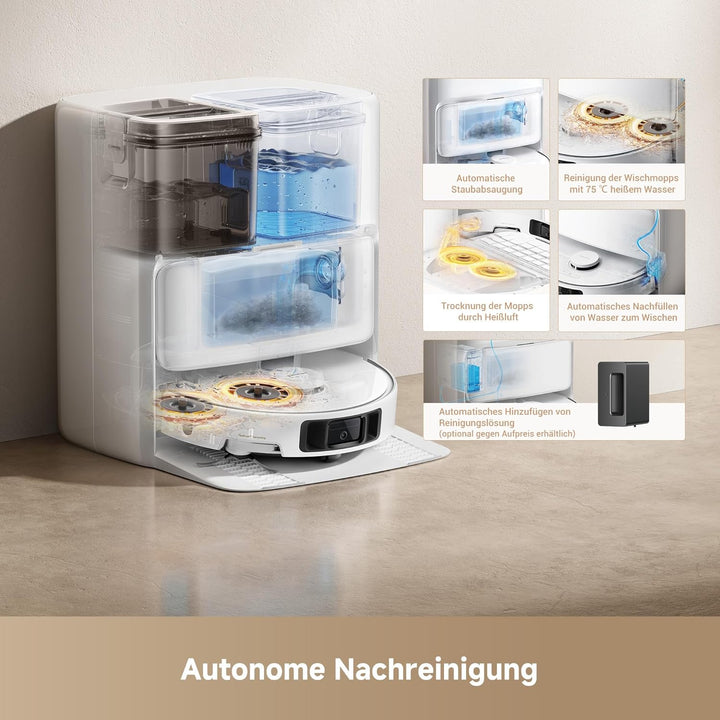 Mova P50 Ultra Saugroboter mit flexiblem Wischmopp, 19.000 Pa Saugkraft, Ecken- und Kantenreinigung,