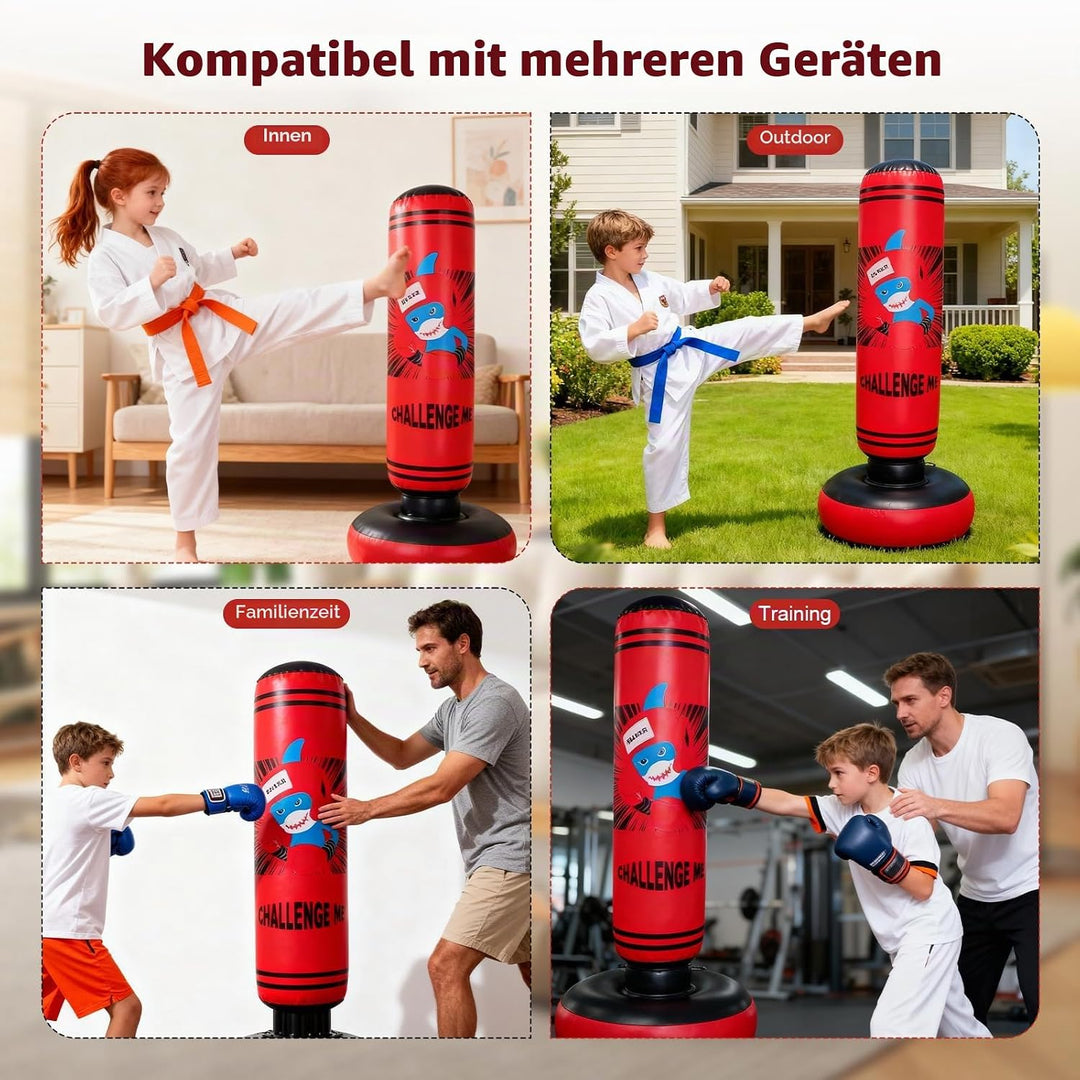 Aufblasbarer Boxsack, 47. 24 Zoll Boxsack, De-Stress Boxsack für Kinder für Junge/Mädchen, Boxsack F