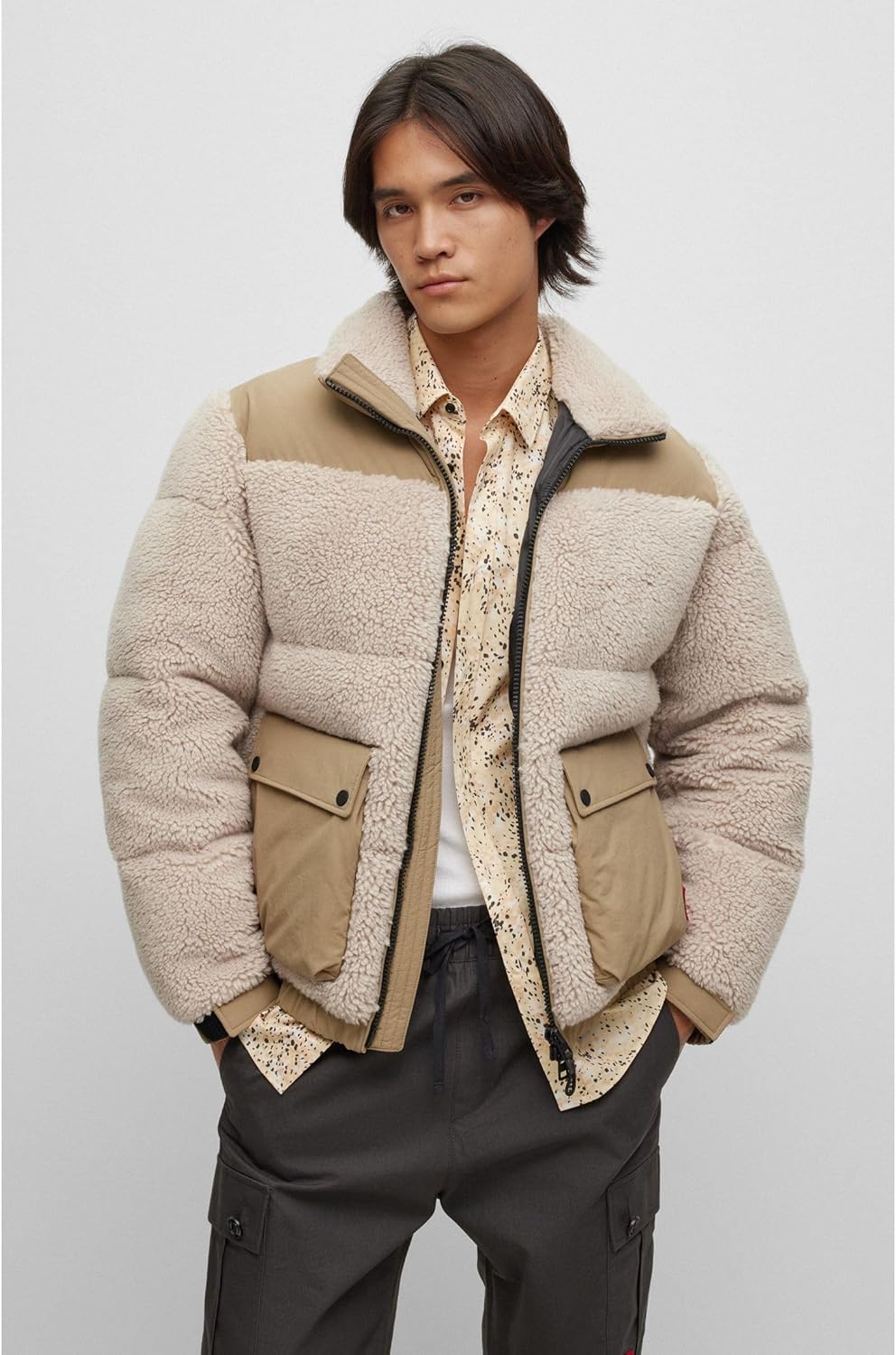 HUGO Herren Beddy2341 Regular-Fit Jacke aus verschiedenen Materialien XXL Natural108, XXL Natural108