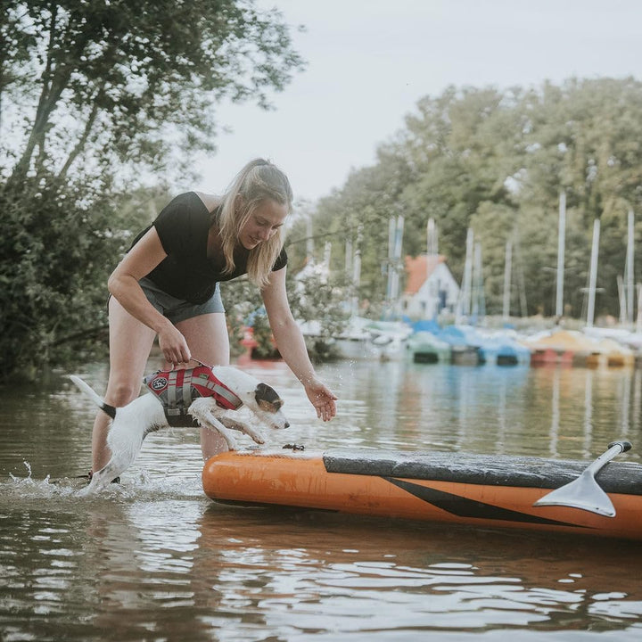 HUNTER Hunde-Schwimmweste MOSS, Farbe: rot, maximale Sicherheit durch starken Auftrieb, individuell