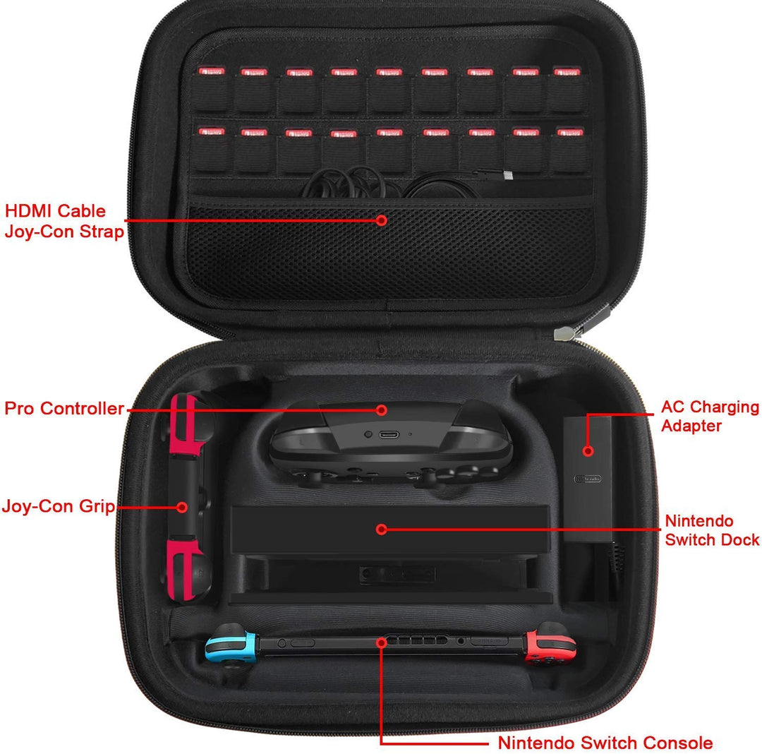 ivoler Tasche Kompatibel mit Nintendo Switch/Nintendo Switch OLED, Deluxe Harte Tragetasche Schutz P
