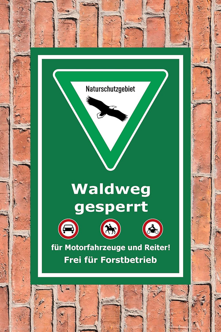 Melis Folienwerkstatt Schild Naturschutzgebiet Waldweg - 60x40cm - Bohrlöcher - 3mm Aluverbund – 20