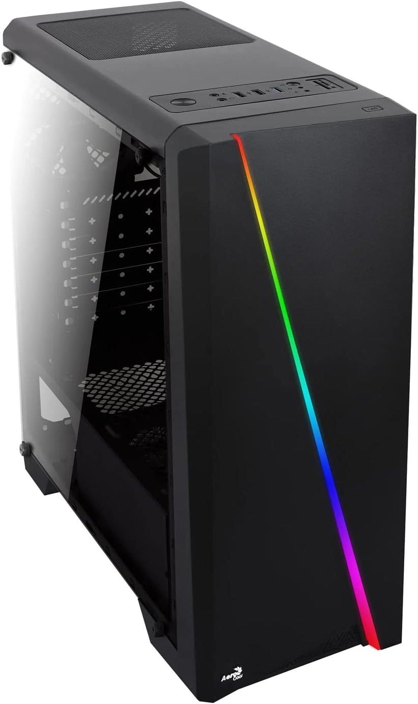 Aerocool CYLON - PC-Gehäuse (Semi-Fackel, ATX, Acryl-Seitenwand, RGB-LED an der Vorderseite, 13 Lich