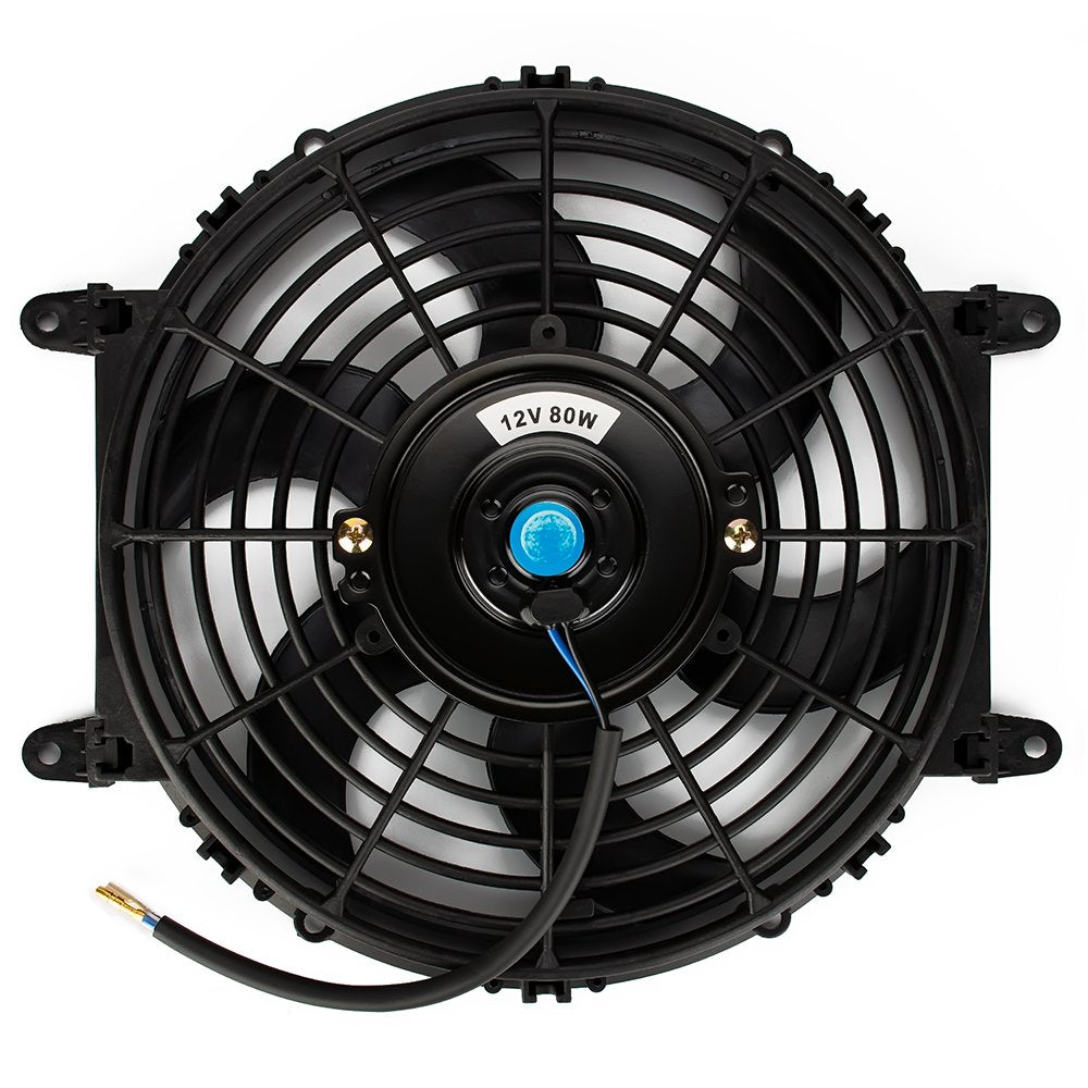 Jtron Universal Elektro Kühlerlüfter Slim Fan Push Pull Motorblatt FAN 12 V 80 Watt Montagesatz (10