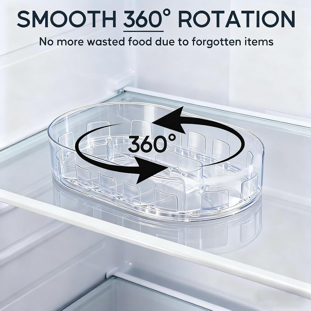 1 Stück Lazy Susan Drehteller Kühlschrank, 360° Drehbarer Kleiner Drehteller Organizer Transparent D