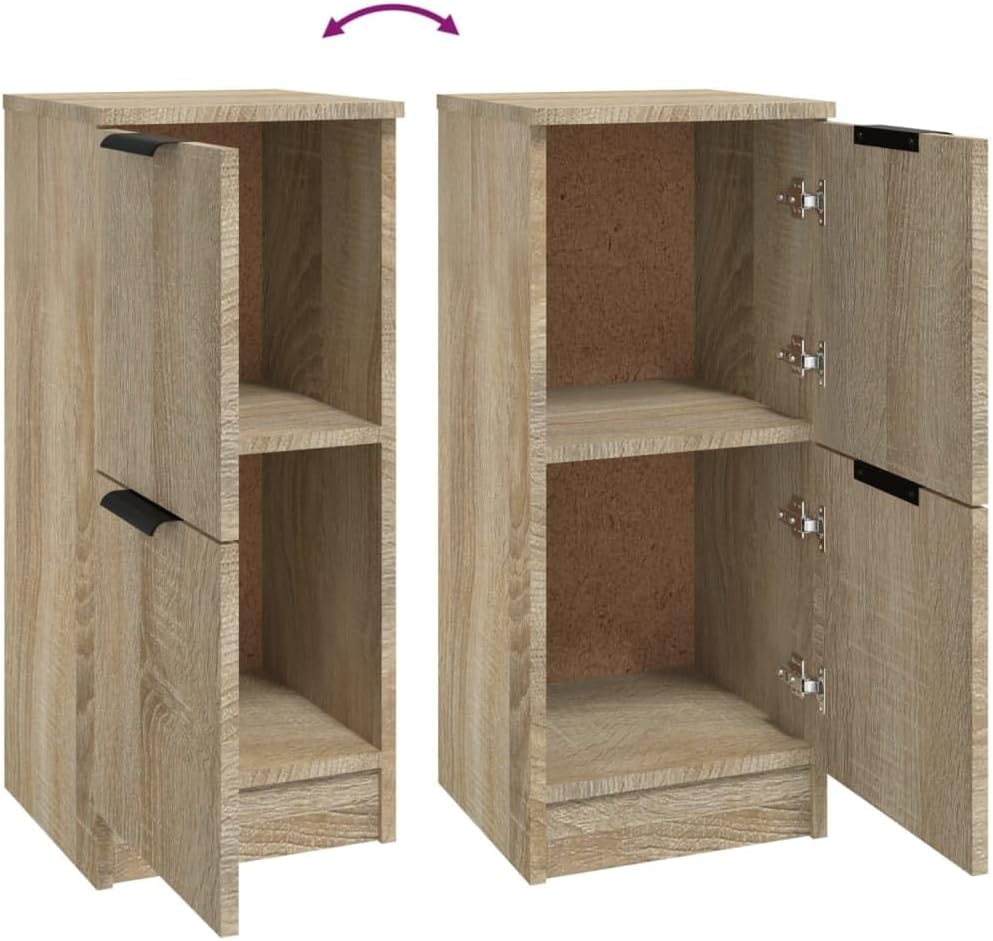 Makastle 2 Stück Sideboards Kommode Beistellschrank Lagerschrank Aufbewahrungsschrank mit 2 Türen, S