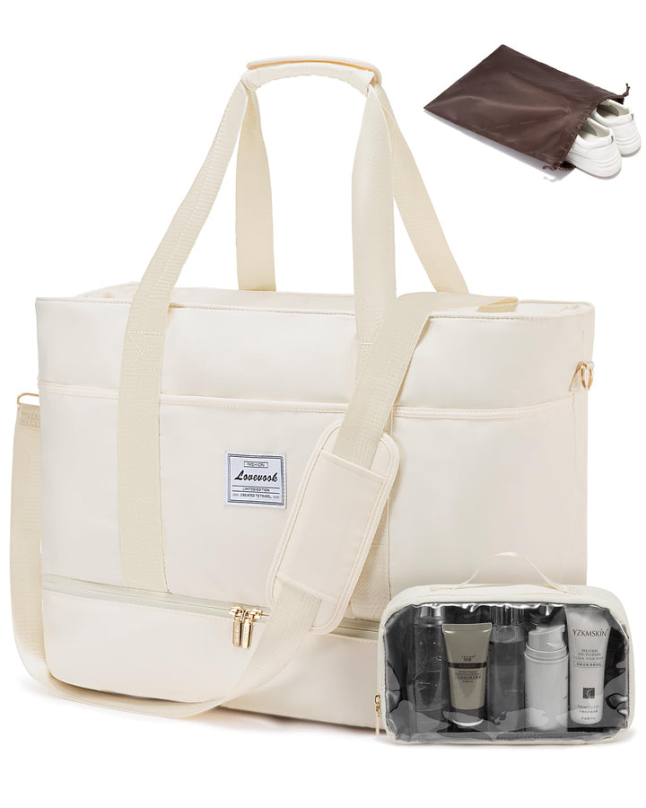 LOVEVOOK Reisetasche Damen, Wasserdicht Weekender Travel Bag mit Schuhfach, Duffle Bag Kliniktasche