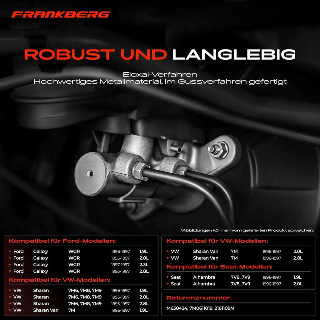 Frankberg Vorne Rechts Hauptbremszylinder Kompatibel mit Galaxy WGR 1.9L-2.8L 1995-1997 Transporter