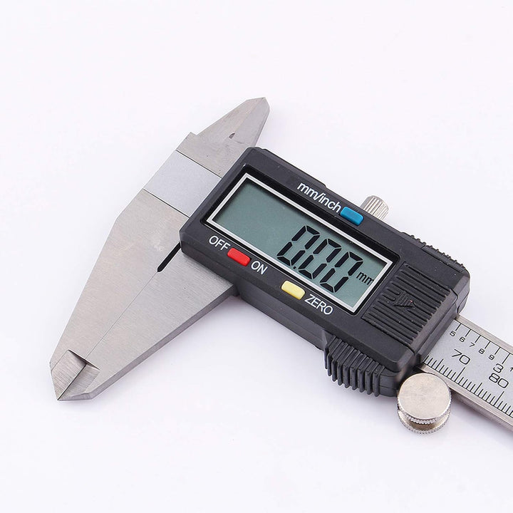 Fafeicy Digitaler Messschieber, 0-200 mm, Edelstahl, Elektronische Präzisions-Schieblehre mit LCD-An