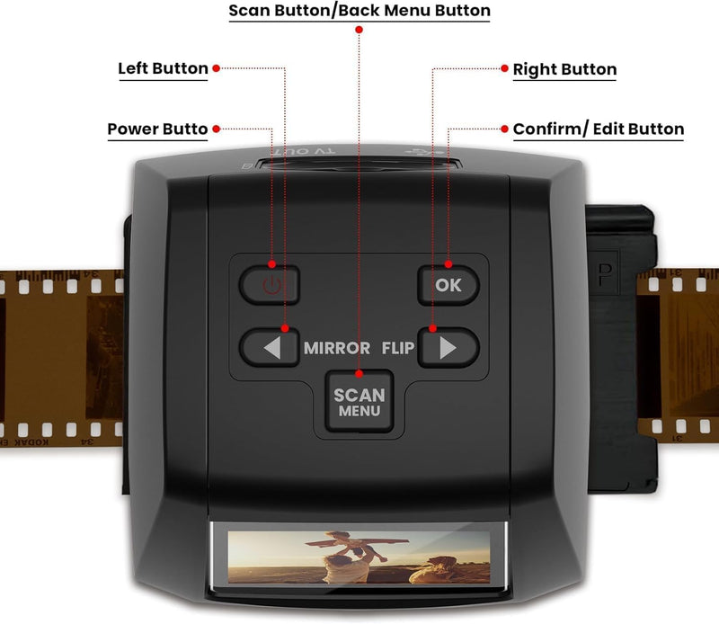 Digitaler Mini-Scanner für Filme und Dias, konvertiert Negative und Dias aus 35 mm, 126, 110, Super