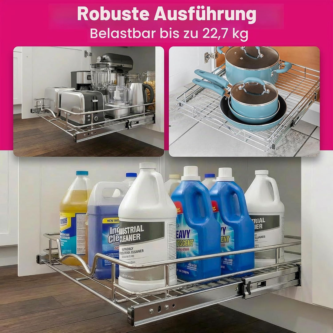 Hold n' Storage Schubladen-Organizer, ausziehbar, robust, ausziehbare Regale, 27,9 cm B x 53,3 cm T