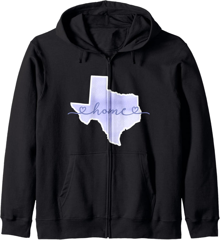 Texas Home Map Pastell Lila Aquarell Ästhetik Kapuzenjacke