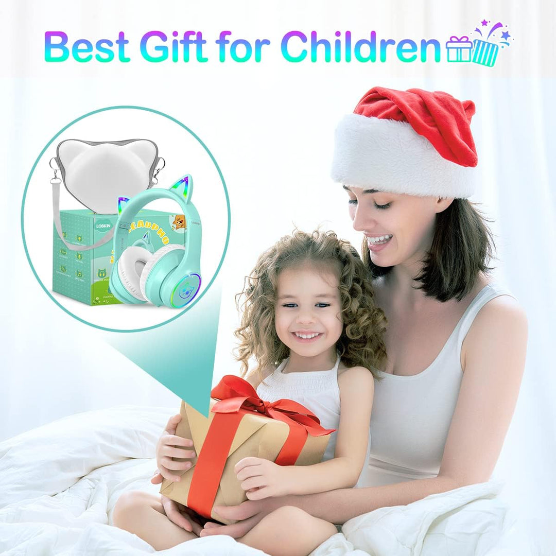 LOBKIN Kinder Kopfhörer mit Tasche, Kopfhörer Kabellos und Kabel Bluetooth für Kinder, Faltbar Einst