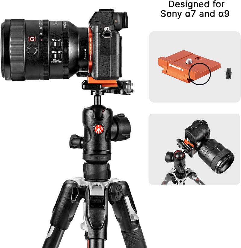 Manfrotto Befree Advanced Kamerstativ-Kit, Kompatibel mit Sony Alpha7 und Alpha9 Kameras, Reisestati