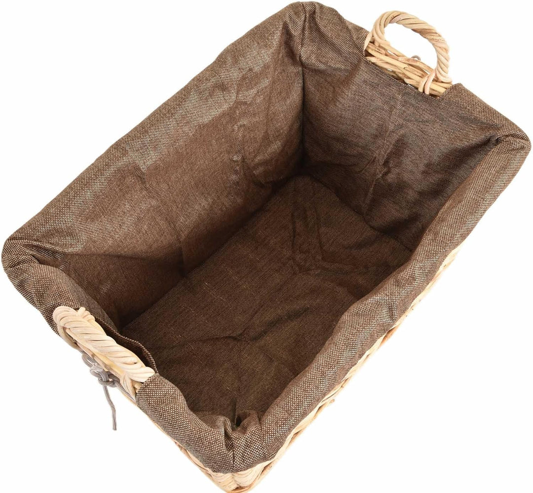 Stabiler Kaminholzkorb Flechtkorb mit Inlett Roll Holzkorb Rollkorb Natur-Rattan(Hell Natur mit Roll