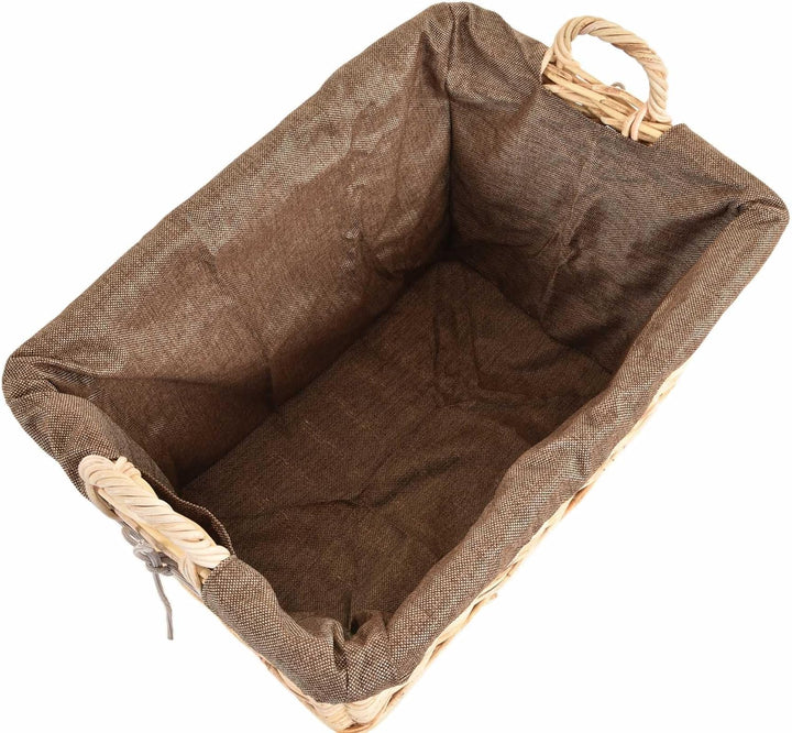 Stabiler Kaminholzkorb Flechtkorb mit Inlett Roll Holzkorb Rollkorb Natur-Rattan(Hell Natur mit Roll