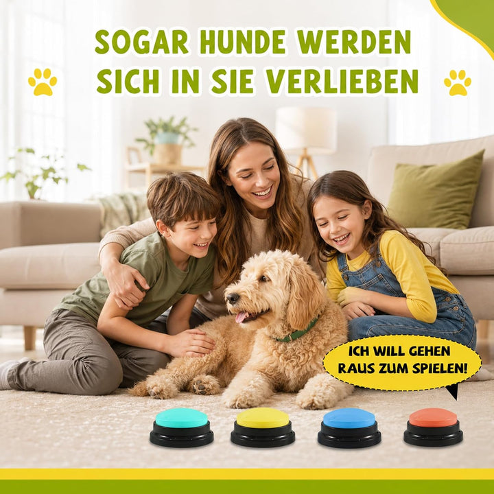 Buzzer mit Aufnahmefunktion, 6 Stück Hunde Buzzer mit aufnahmefunktion, 30 Sekunden Aufnahme, Buzzer