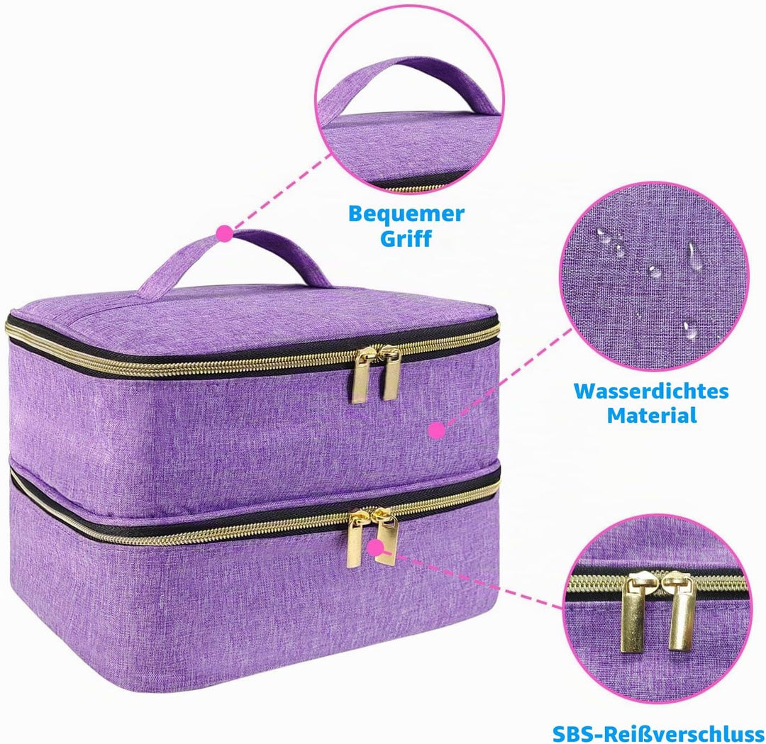 Nagellack Organizer Tasche, Doppelschicht Nagellack Aufbewahrung Box, Organizer Koffer für Nageldesi