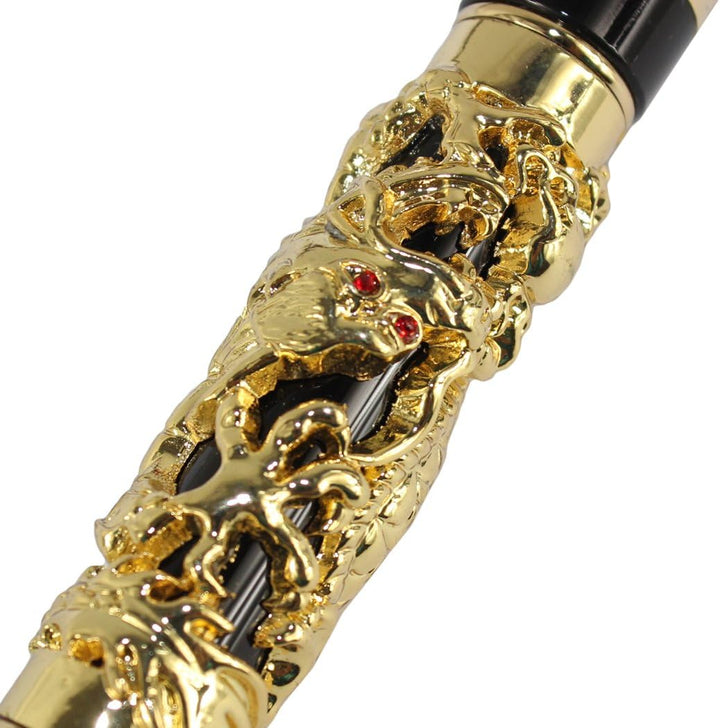 Gullor Sammler Luxus Rollerball Stift Drache und Phoenix schwarz und goldenen Stift balck and golden