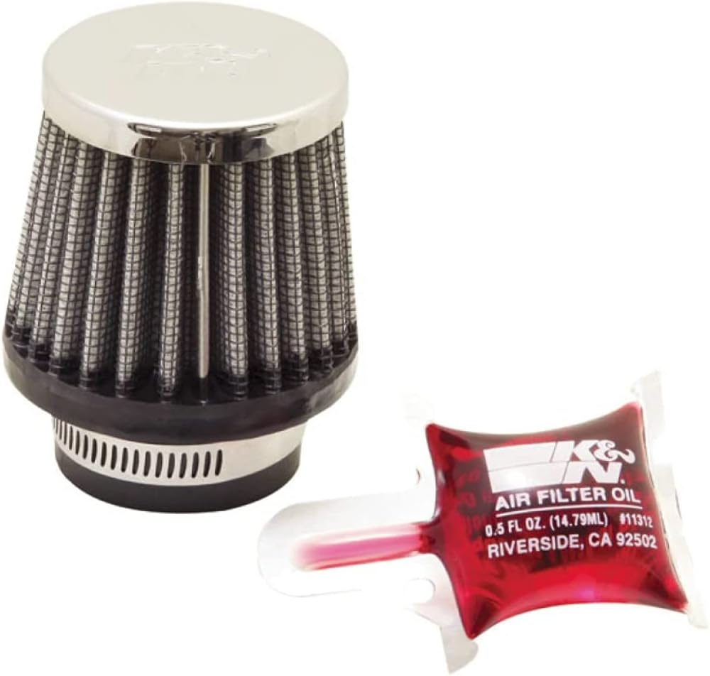 K&N RC-0790 KFZ und Motorrad Universal Chrom Filter Rot