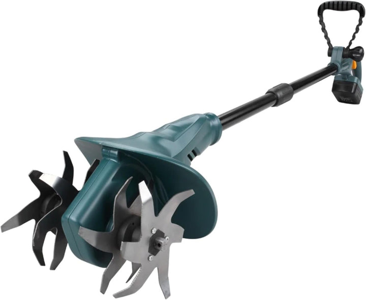 FISHTEC Kabellose Motorhacke mit Lithium Batterie 18V - Arbeitsbreite: 20 cm - Arbeitstiefe: 8 cm -