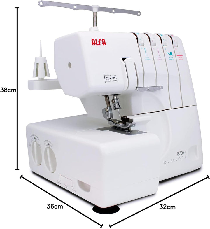 Alfa 8707 Overlock Nähmaschine für den Hausgebrauch Professionell 8707, Professionell 8707