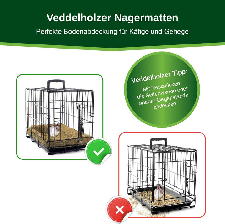 Veddelholzer 3 Hanfmatten für Nager Kaninchen Käfige &amp; Gehege von Meerschweinchen Hamstern Nagertepp