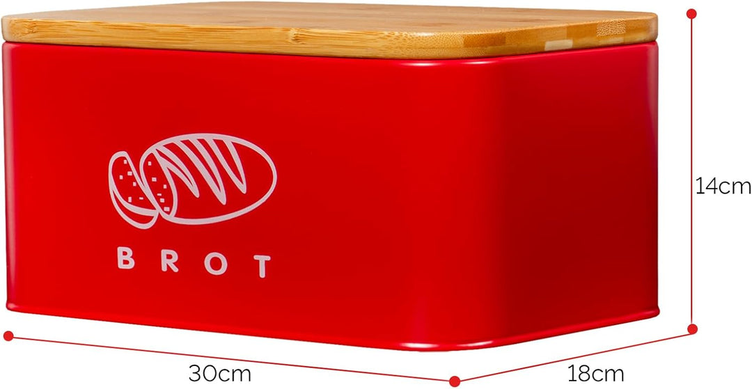 Theo&Cleo Brotkästen mit Deckel, Deckel aus Ökologisches Bambus, Kann als Schneidebrett, Geräumiger