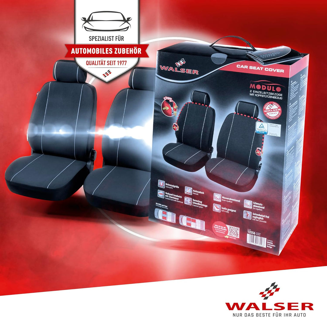 Walser Autositzbezüge Modulo, 2 Vordersitzbezüge, Universal PKW-Schonbezüge für Normalsitze, Autosit