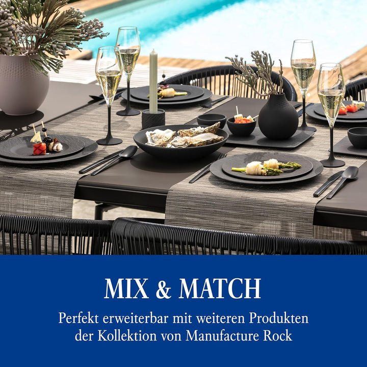 Villeroy & Boch – Manufacture Rock Dipschälchen Set 4 Teilig Schwarz Matt, Spülmaschinenfest, Mikrow