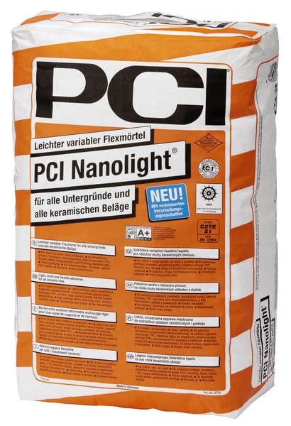 PCI NANOLIGHT Flexmörtel 15 kg zum Verlegen aller keramischen Beläge - hohe Ergiebigkeit - wenig Sta