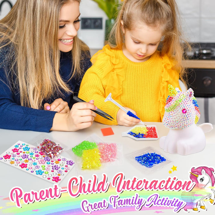 HappyGoLucky DIY Einhorn Nachtlicht Bastelset für Kinder – Einhorn Geschenke für Mädchen, Kinder Spi