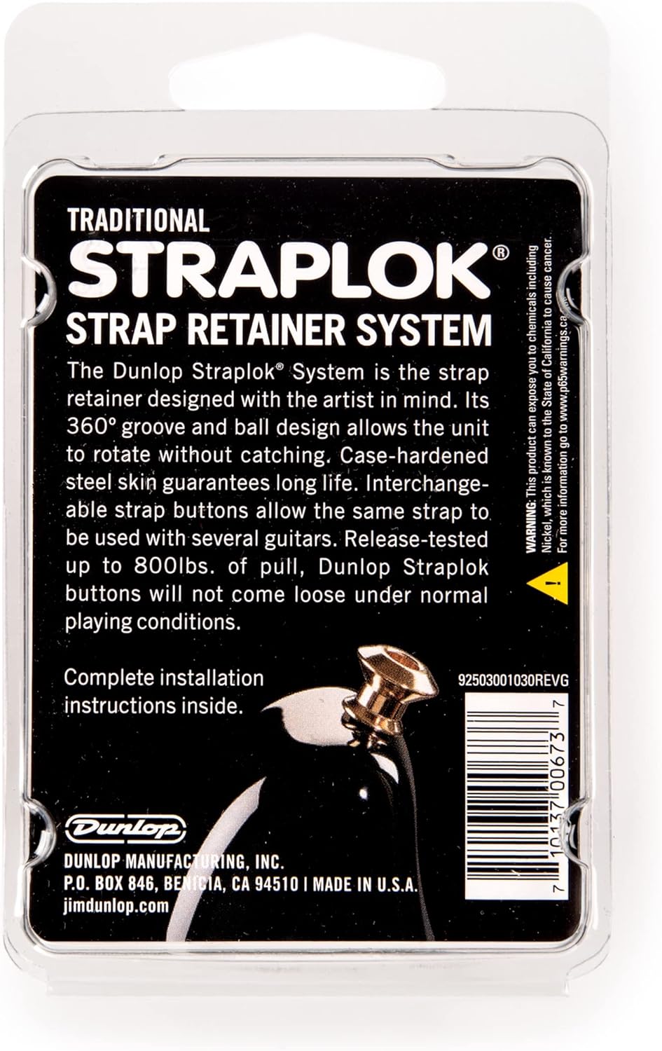 Straplok Jim Dunlop Traditionnel Straplok Traditionnel - Nickel Sachet de 2 Nickel Nickel Traditionn