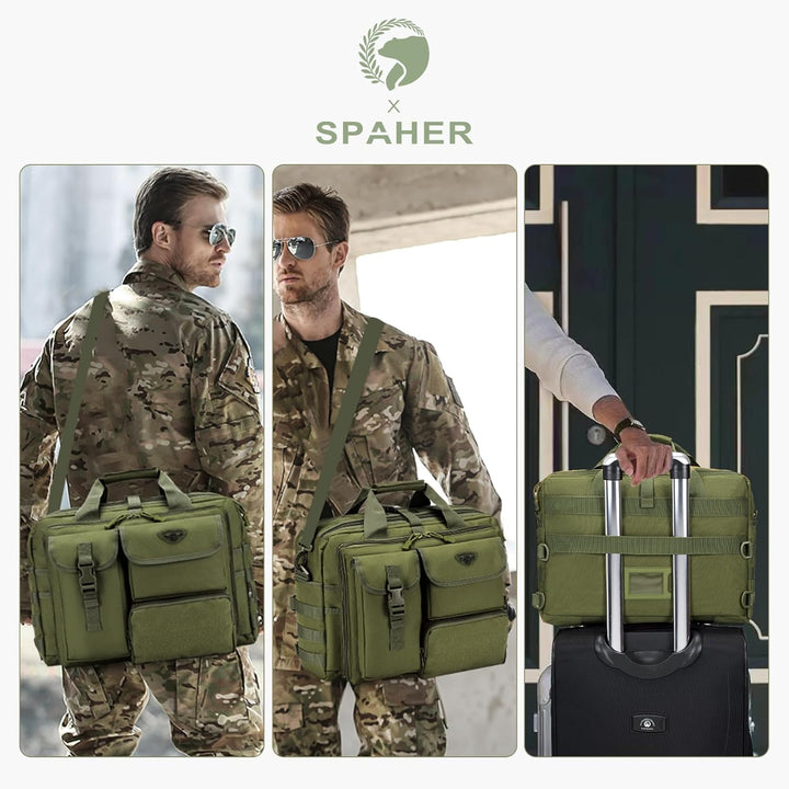 SPAHER Arbeitstasche Laptoptasche 14/15.6/17.3 Zoll Messenger Bag Pilotentasche Aktentasche Taktisch