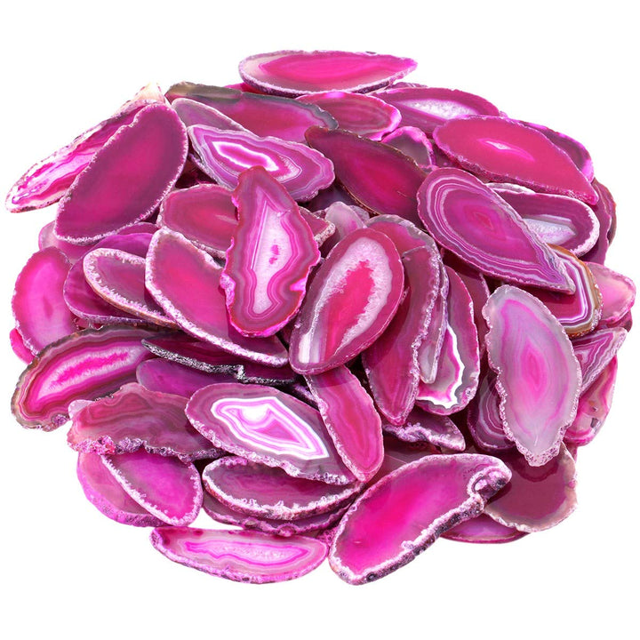 mookaitedecor 12 Stück Natürliche Geode Achat Scheiben, unregelmässige poliert Achat Edelsteine Name