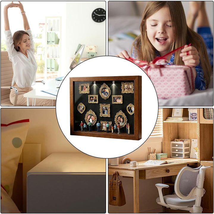DIY Mini Museum Silhouette Box, Mini Figuren Menschen Museum Bilderrahmen Set, Kreatives Erinnerungs